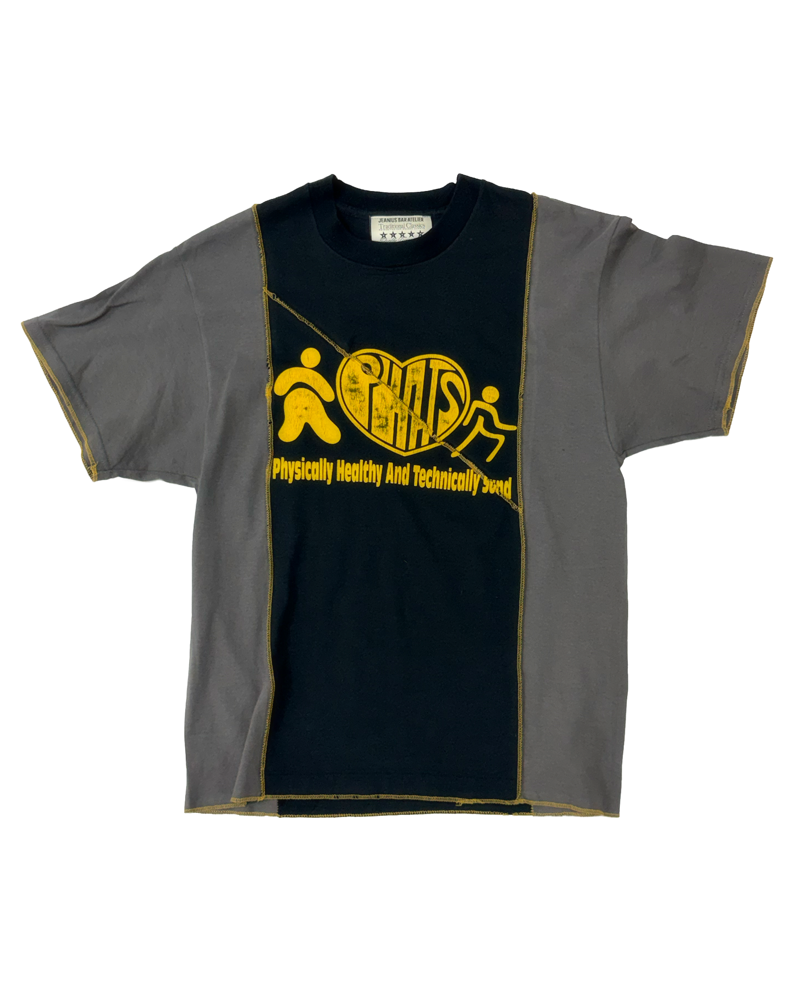 ONE OF ONE JBA GREY BLACK STRIP T-SHIRT