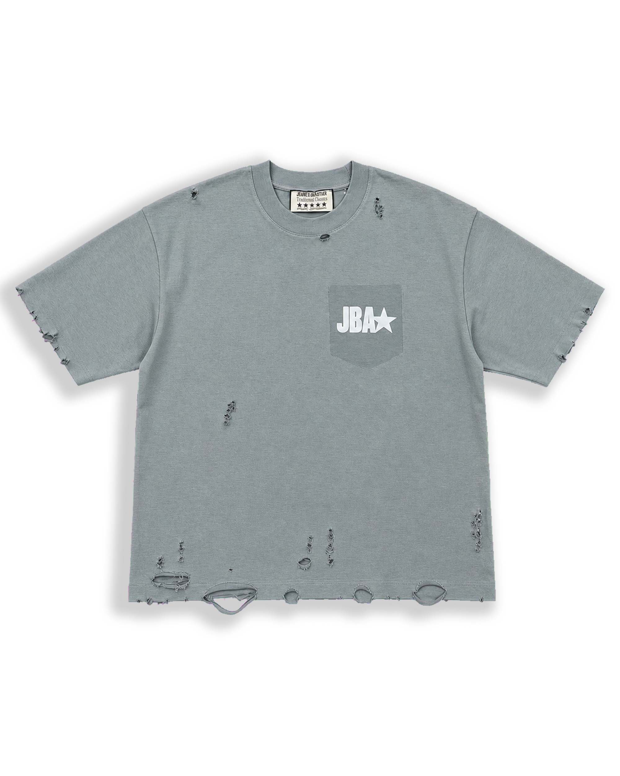 Vintage Faded Pocket T Shirt Grey-thumbmail-1