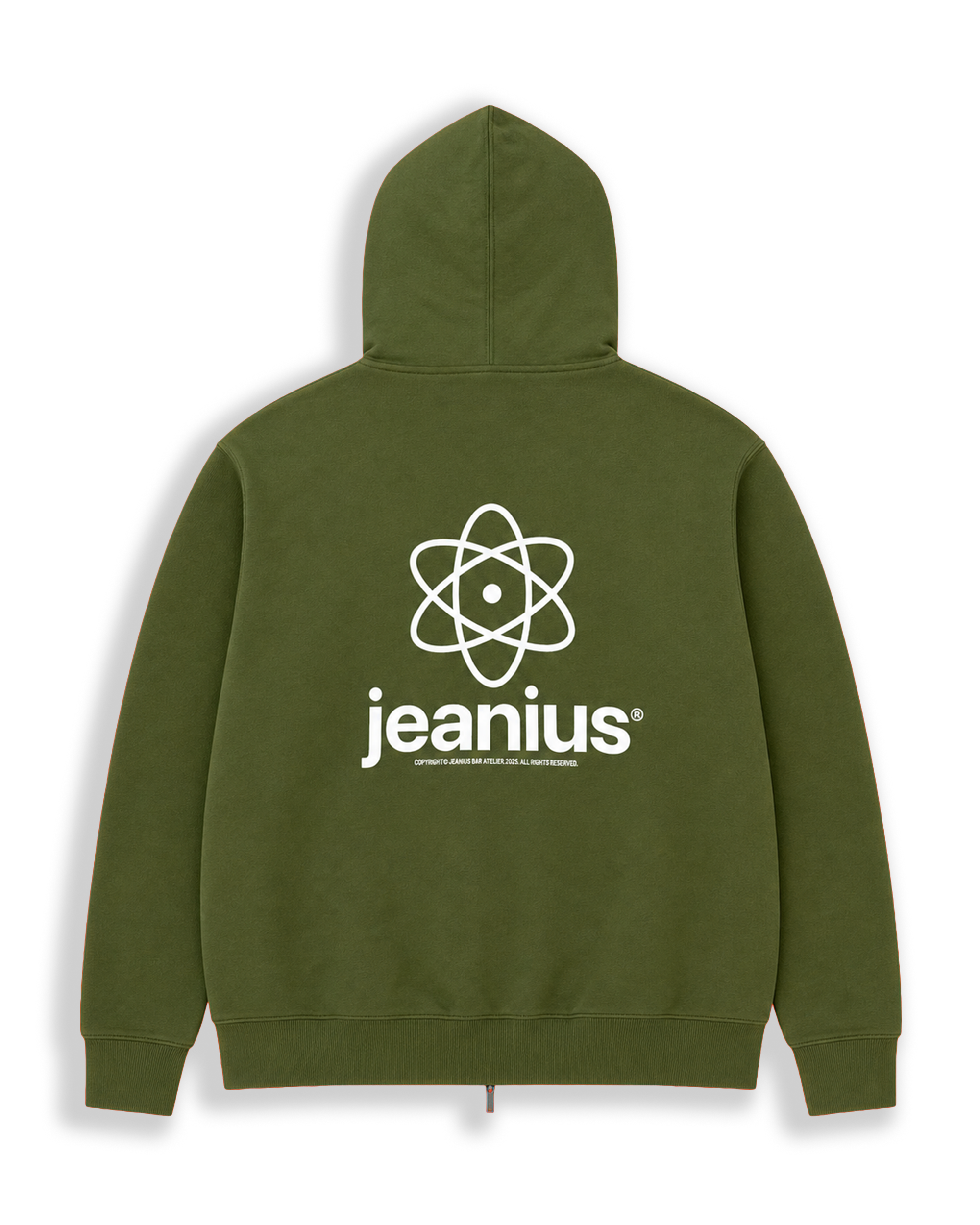 TEAM JEANIUS ZIP UP HOODIE KHAKI-thumbmail-4