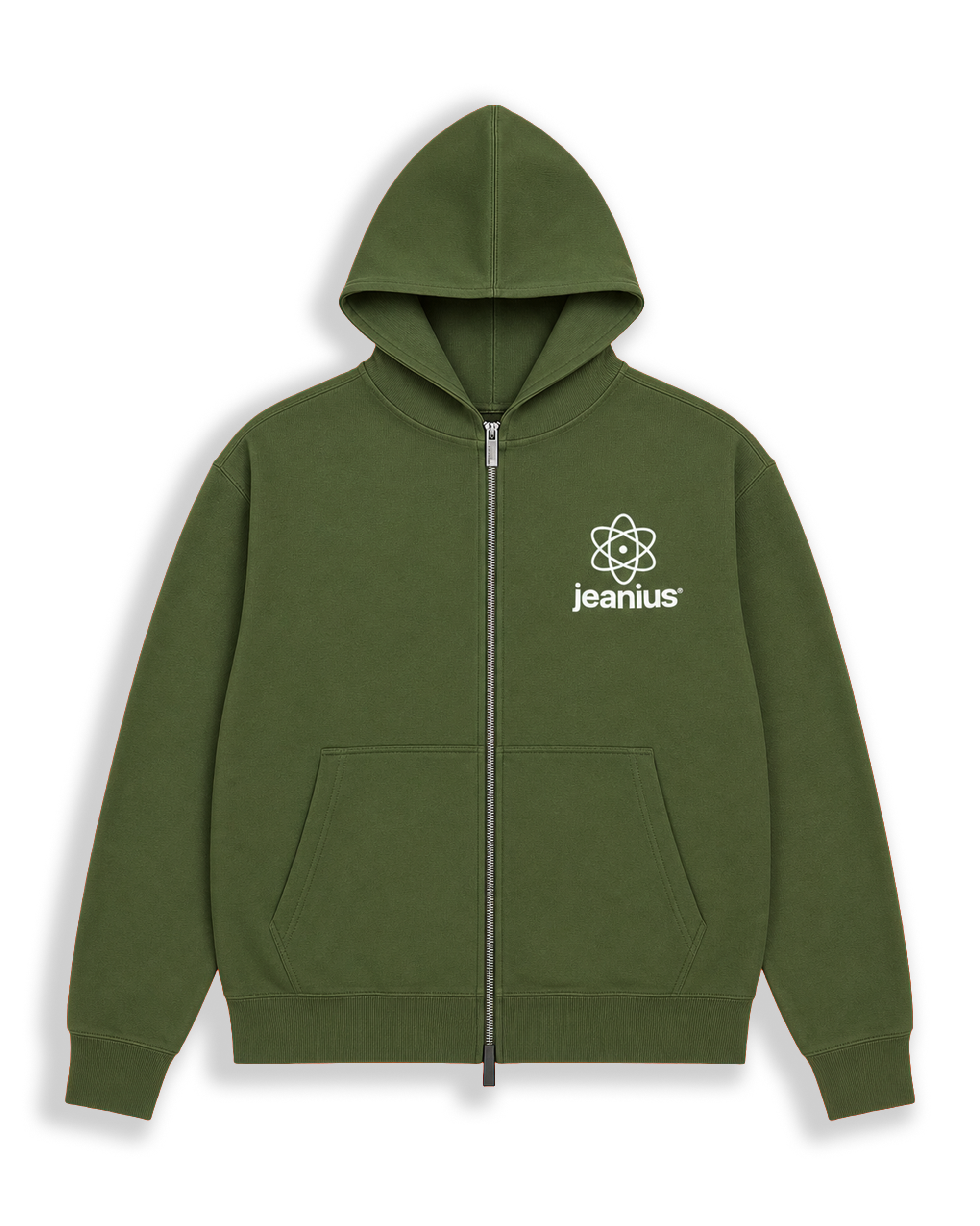 TEAM JEANIUS ZIP UP HOODIE KHAKI