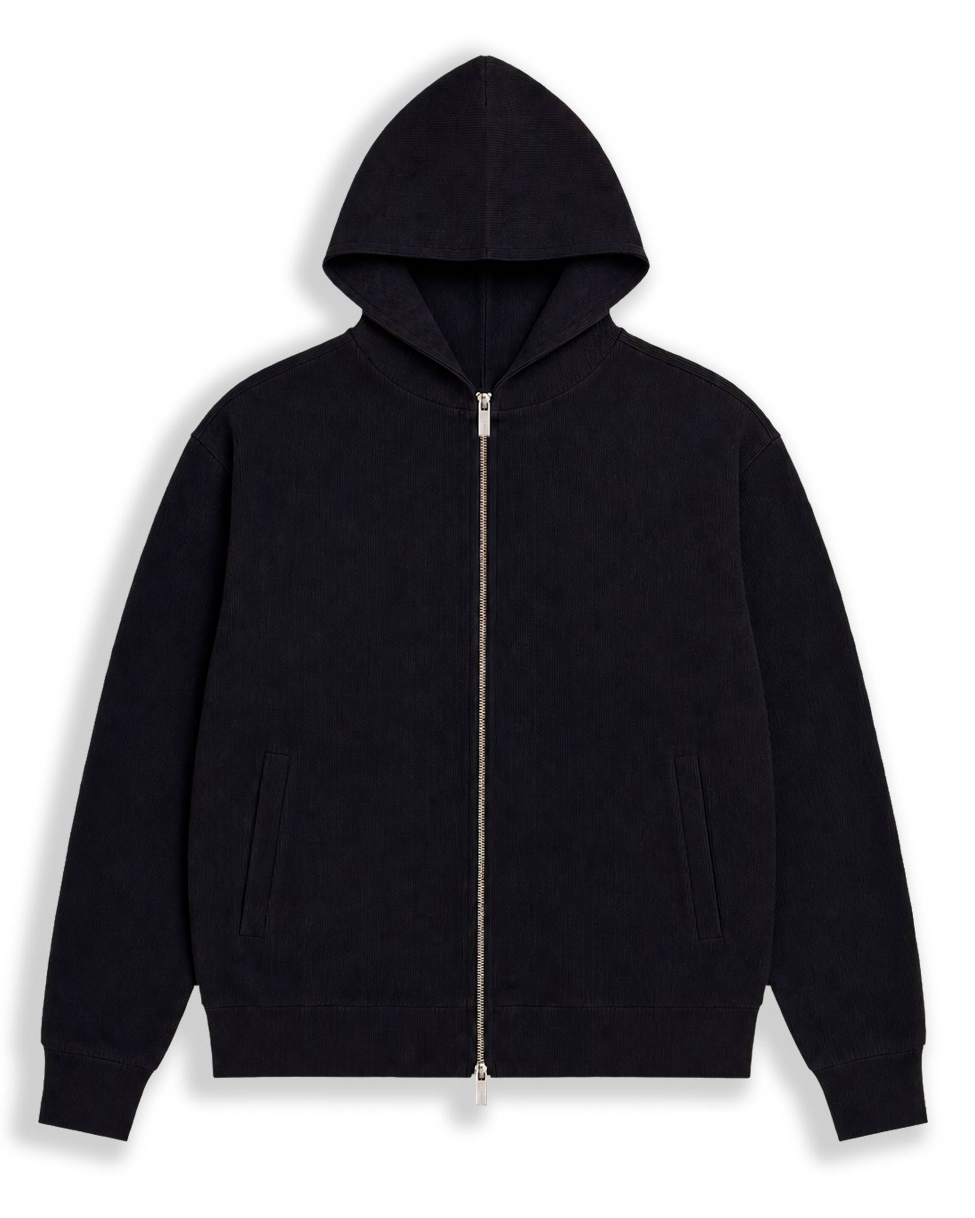 Ottoman Zip Hoodie - Jet Black