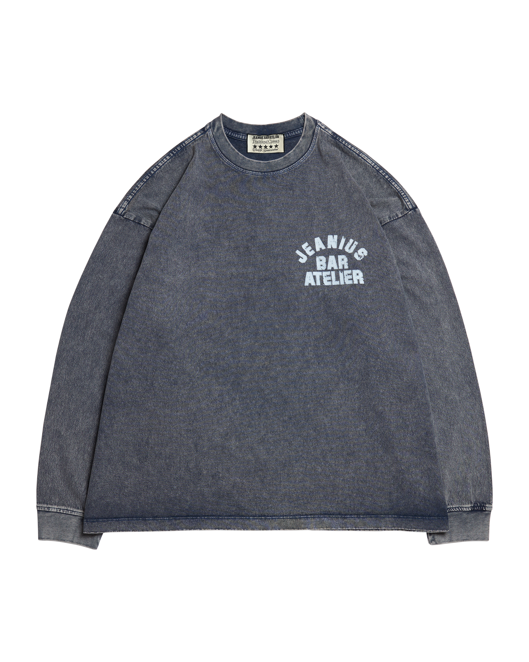 Vintage Varsity Grey & White Longsleeve-thumbmail-1