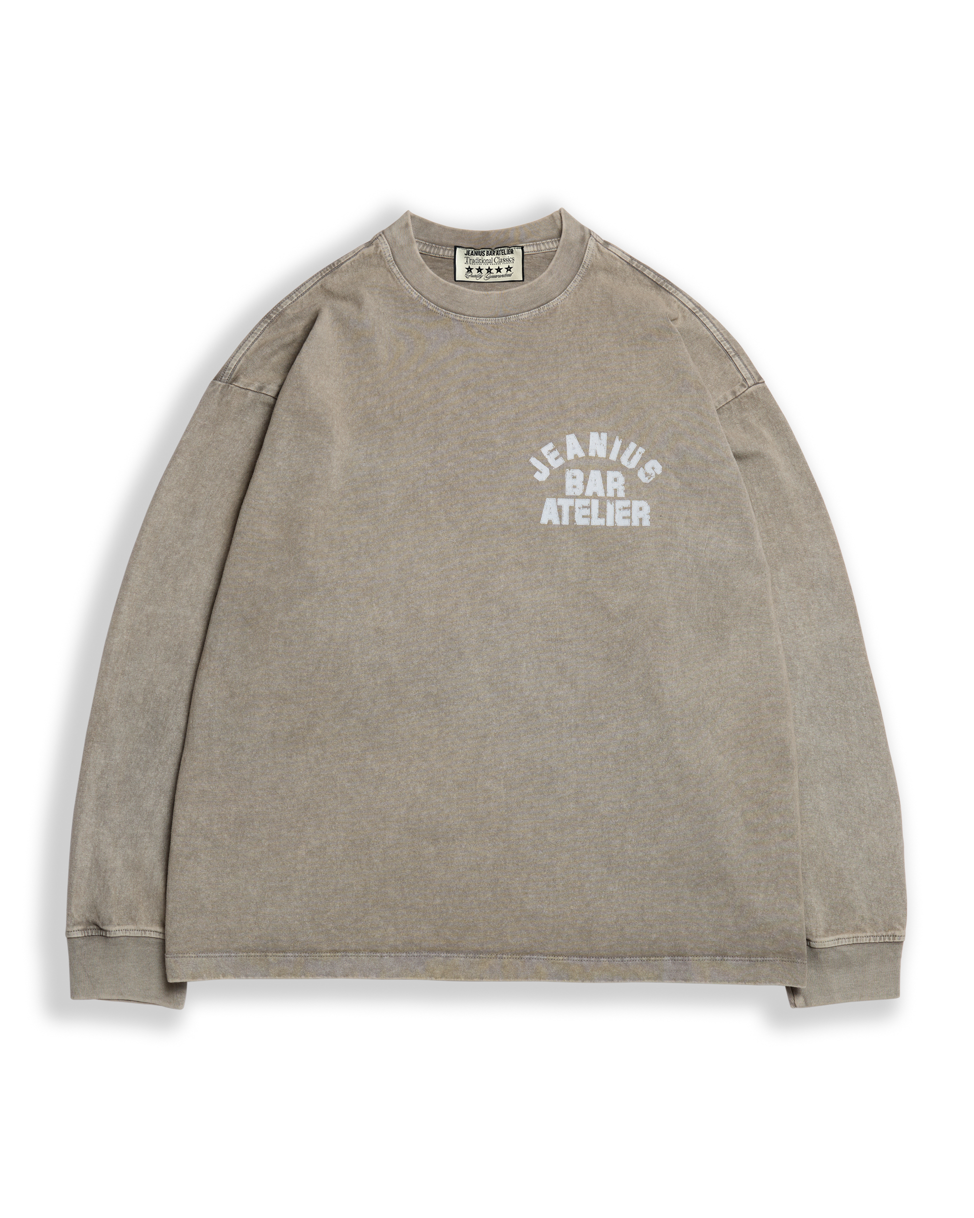 Vintage Varsity Tan & White Longsleeve-thumbmail-1