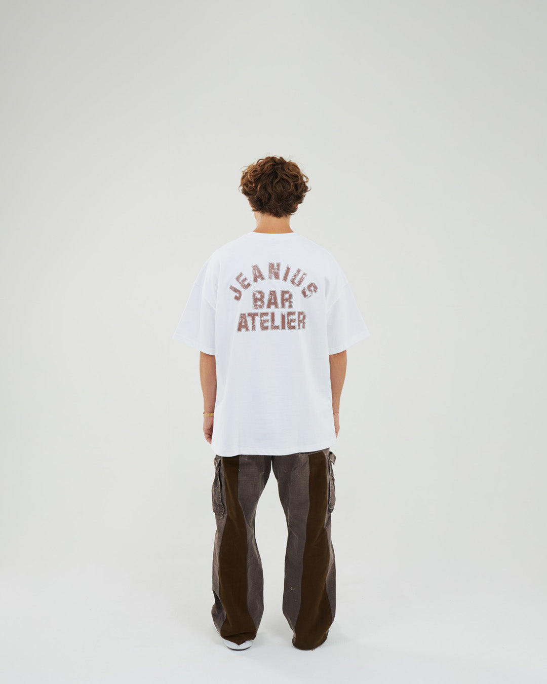 Varsity T-Shirt - White/ Brown