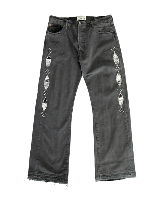 Western Stud Arch Denim California Charcoal