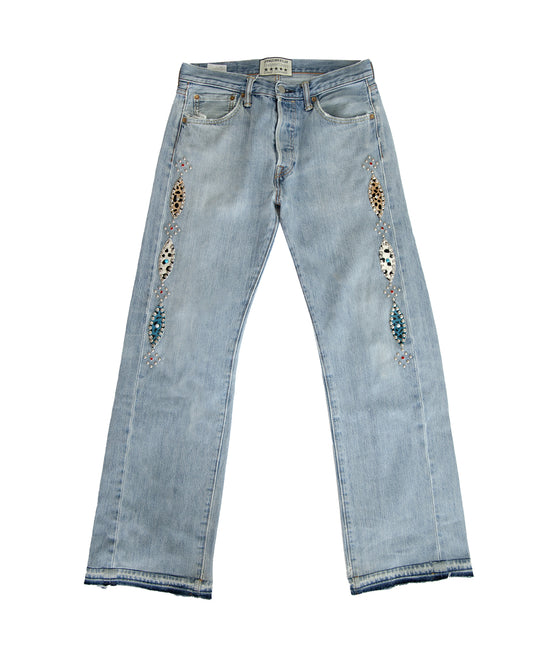 Western Stud Arch Denim California Blue