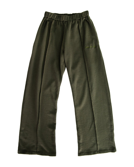 Waffle Pleated Track Trouser Khaki