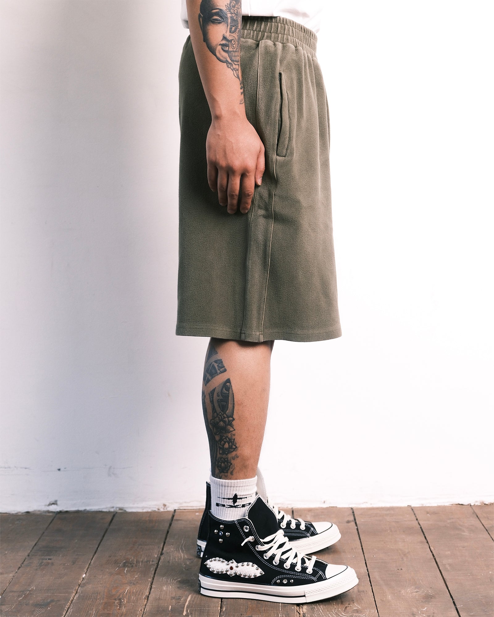 Ottoman Track Shorts Vintage Khaki-thumbmail-3
