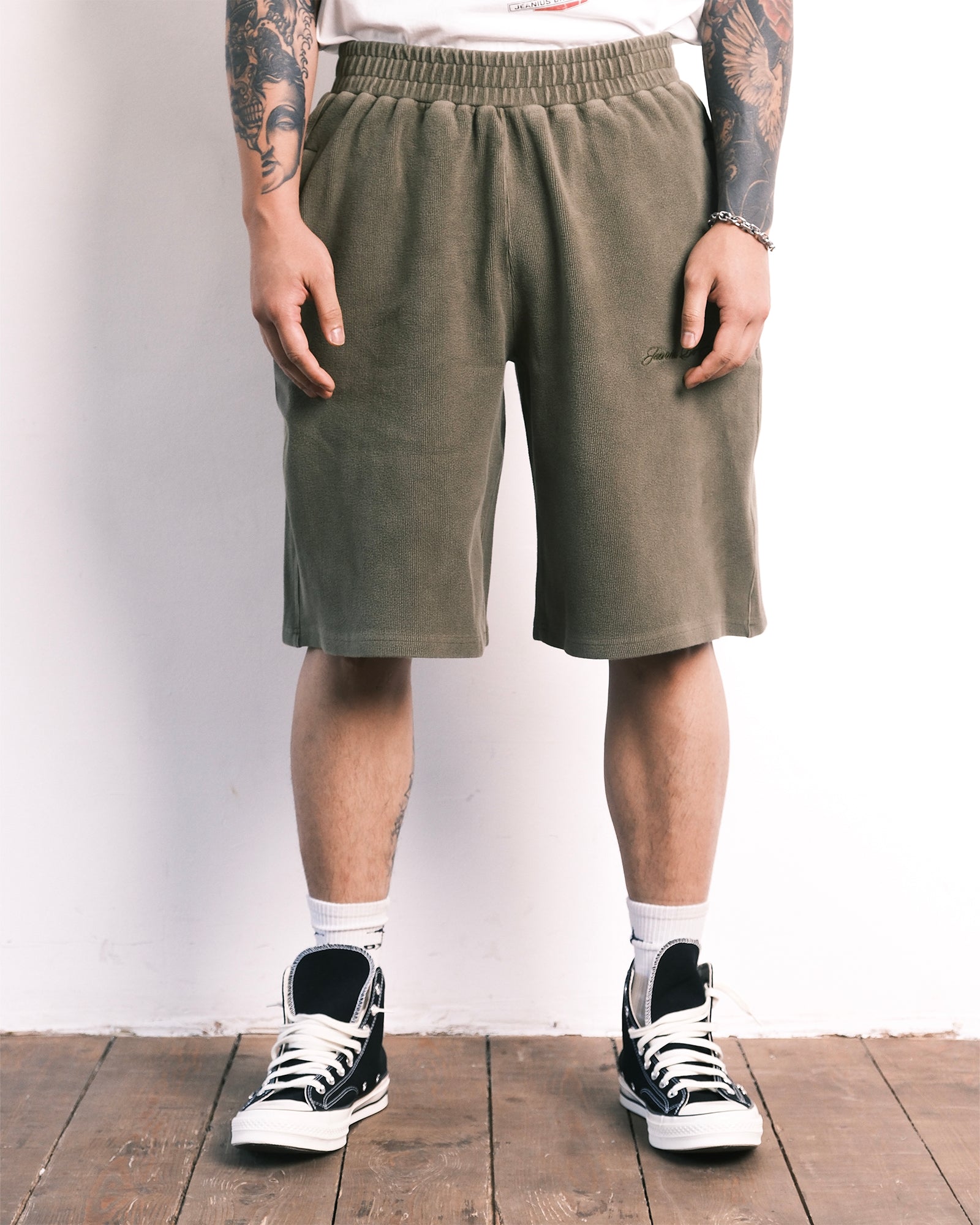 Ottoman Track Shorts Vintage Khaki-thumbmail-2