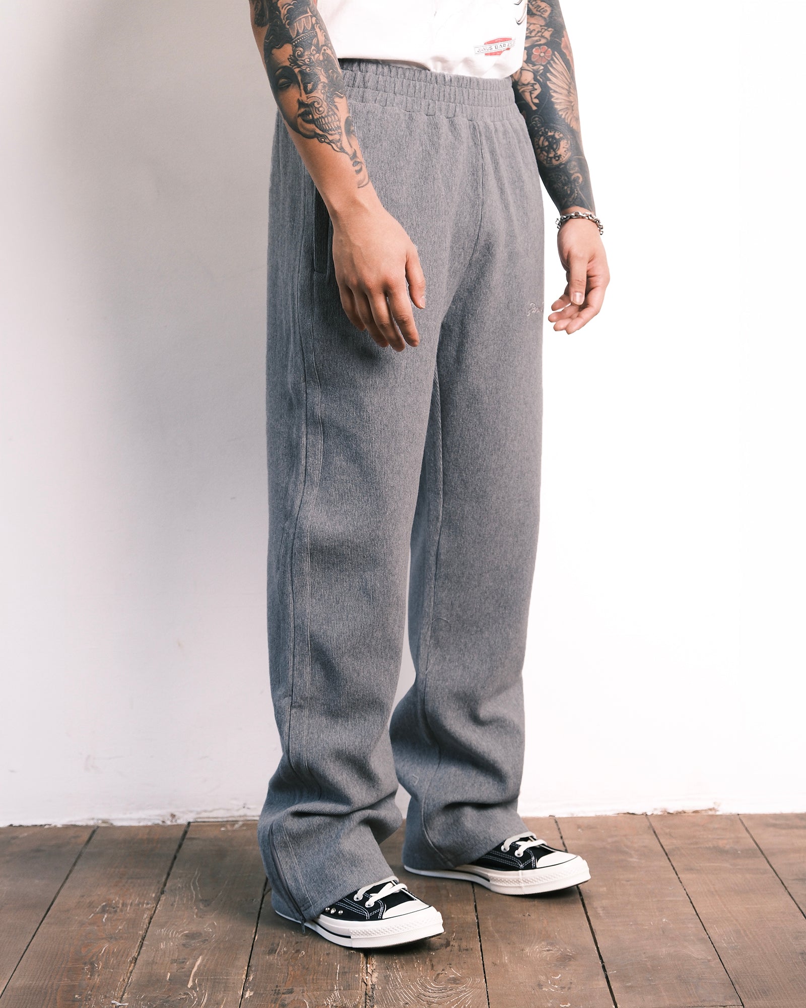 Ottoman Track Trouser Melange Grey-thumbmail-3