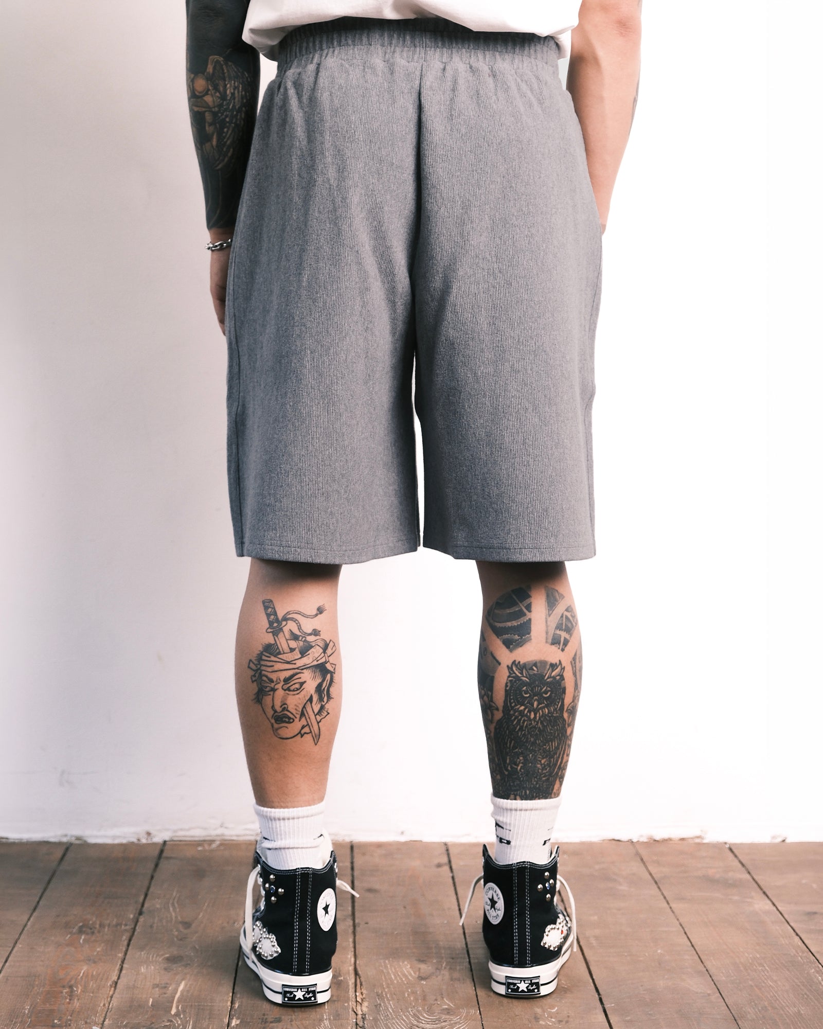 Ottoman Track Shorts Melange Grey-thumbmail-4