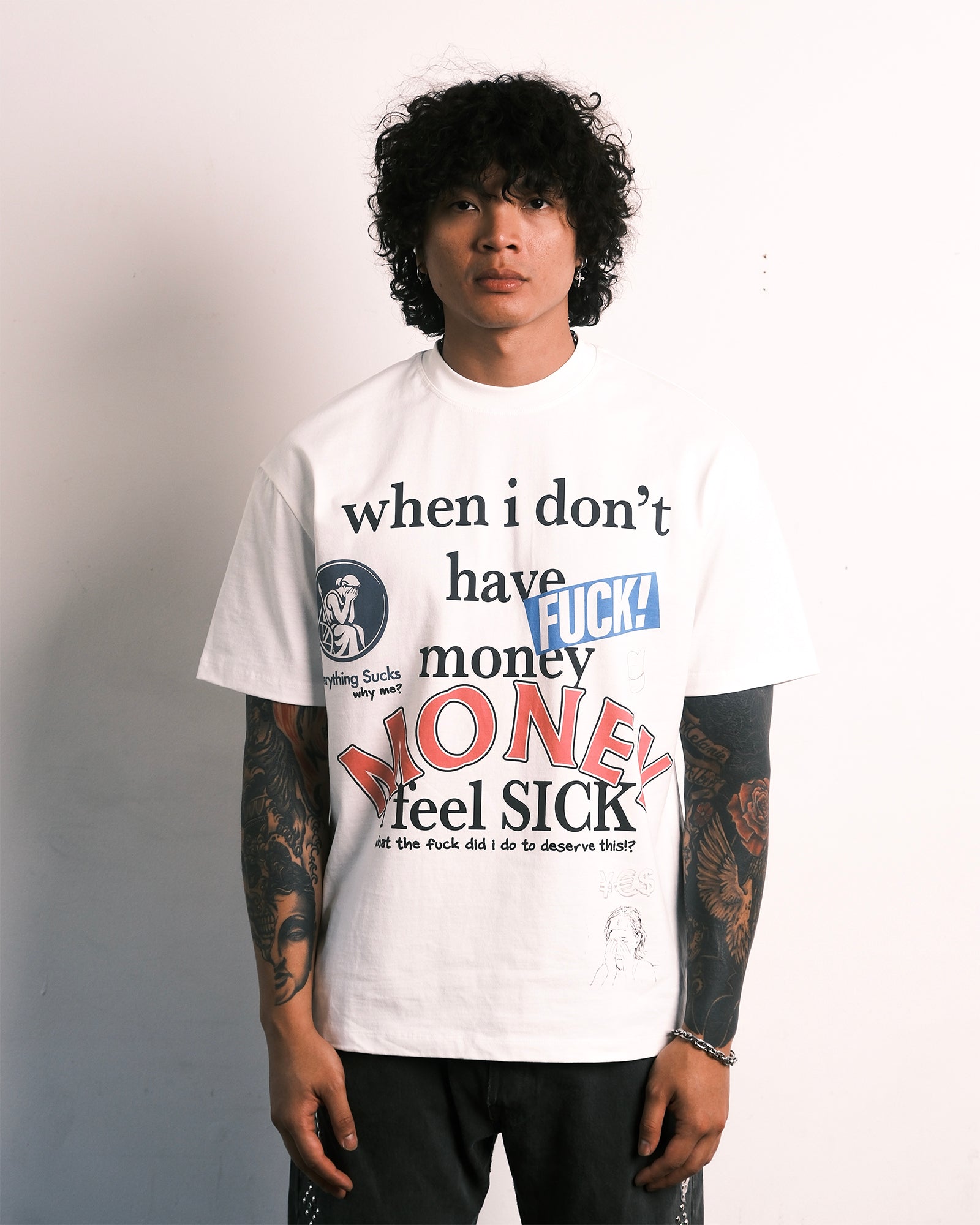 When I Don't Have Money I Feel Sick T Shirt White-thumbmail-2