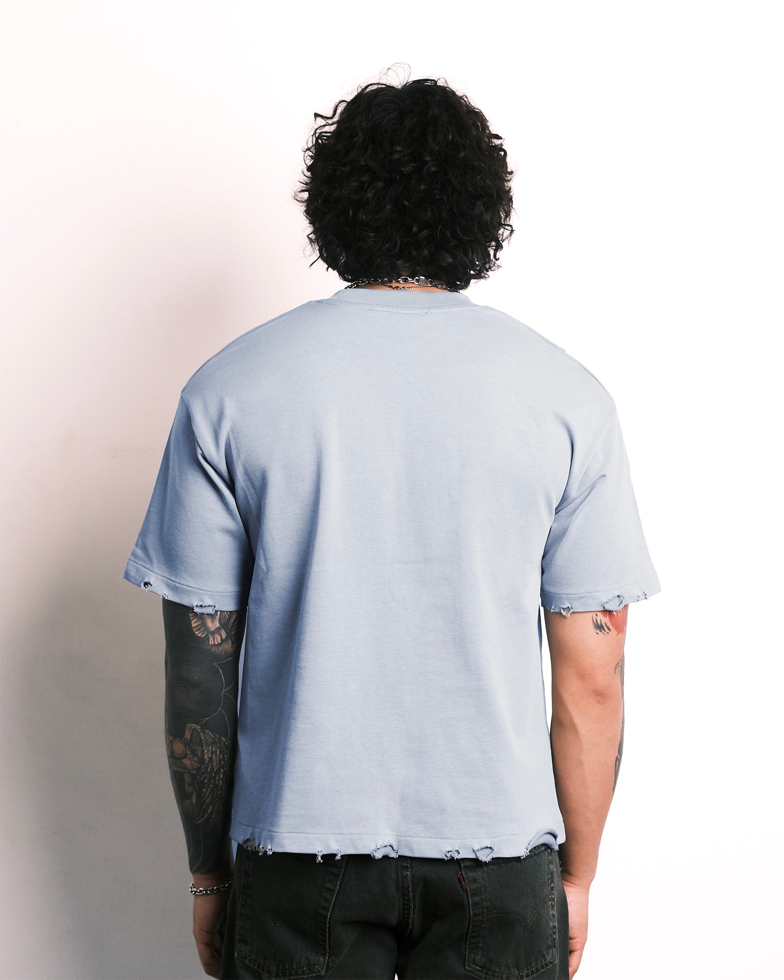 Vintage Faded Pocket T Shirt Grey-thumbmail-3