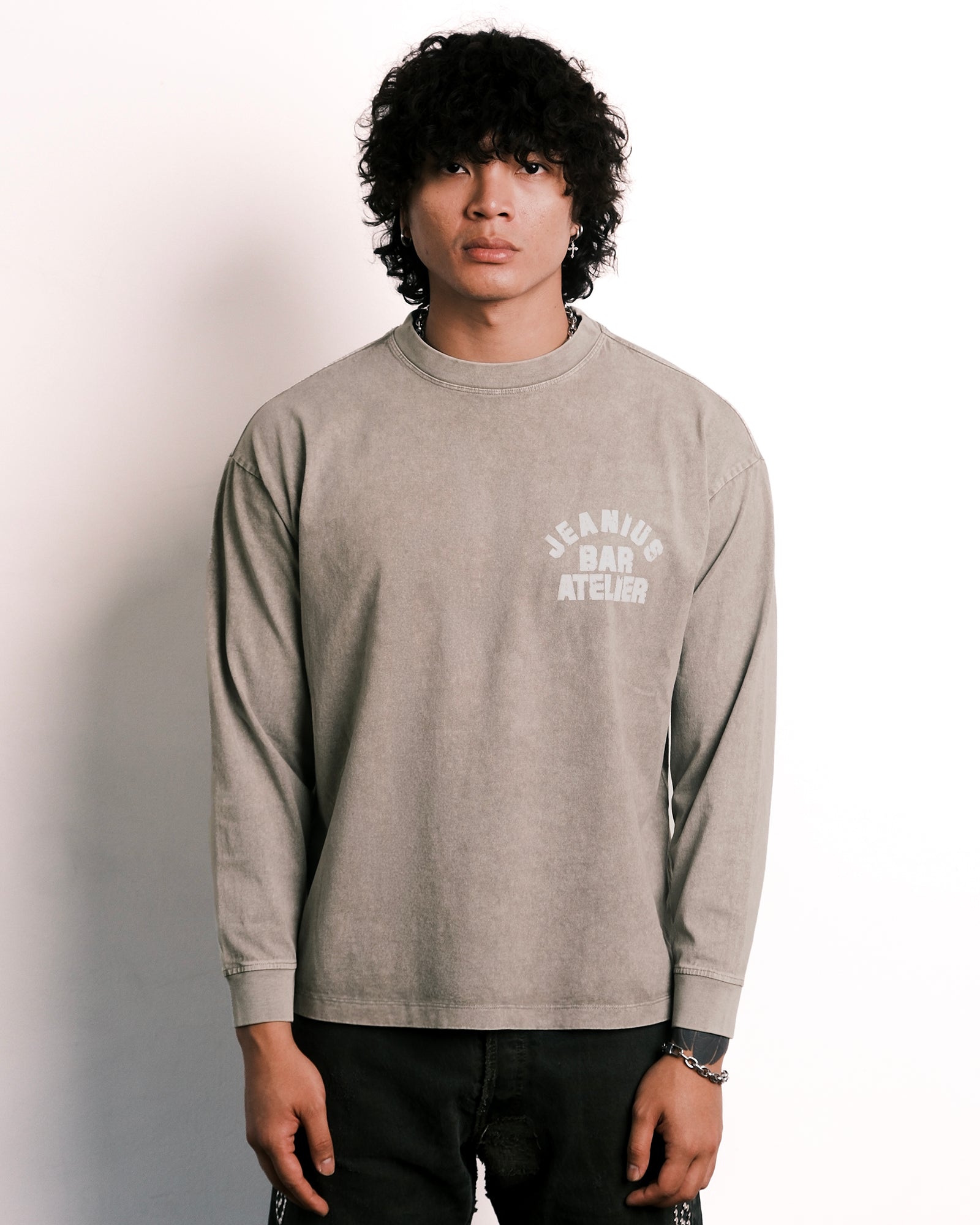 Vintage Varsity Tan & White Longsleeve-thumbmail-2
