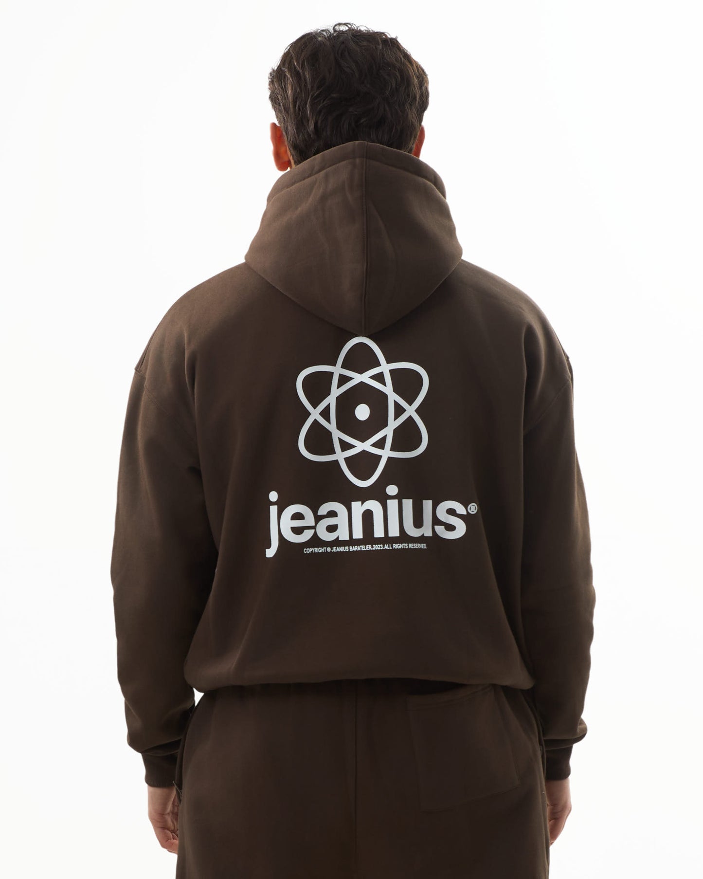 TEAM JEANIUS ZIP UP HOODIE BROWN