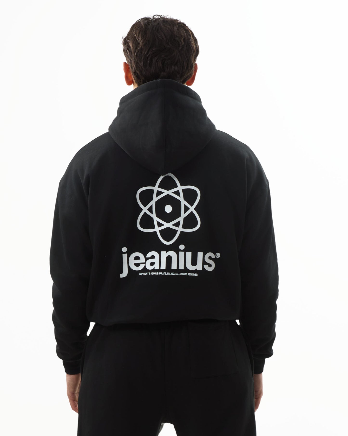 TEAM JEANIUS ZIP UP HOODIE BLACK