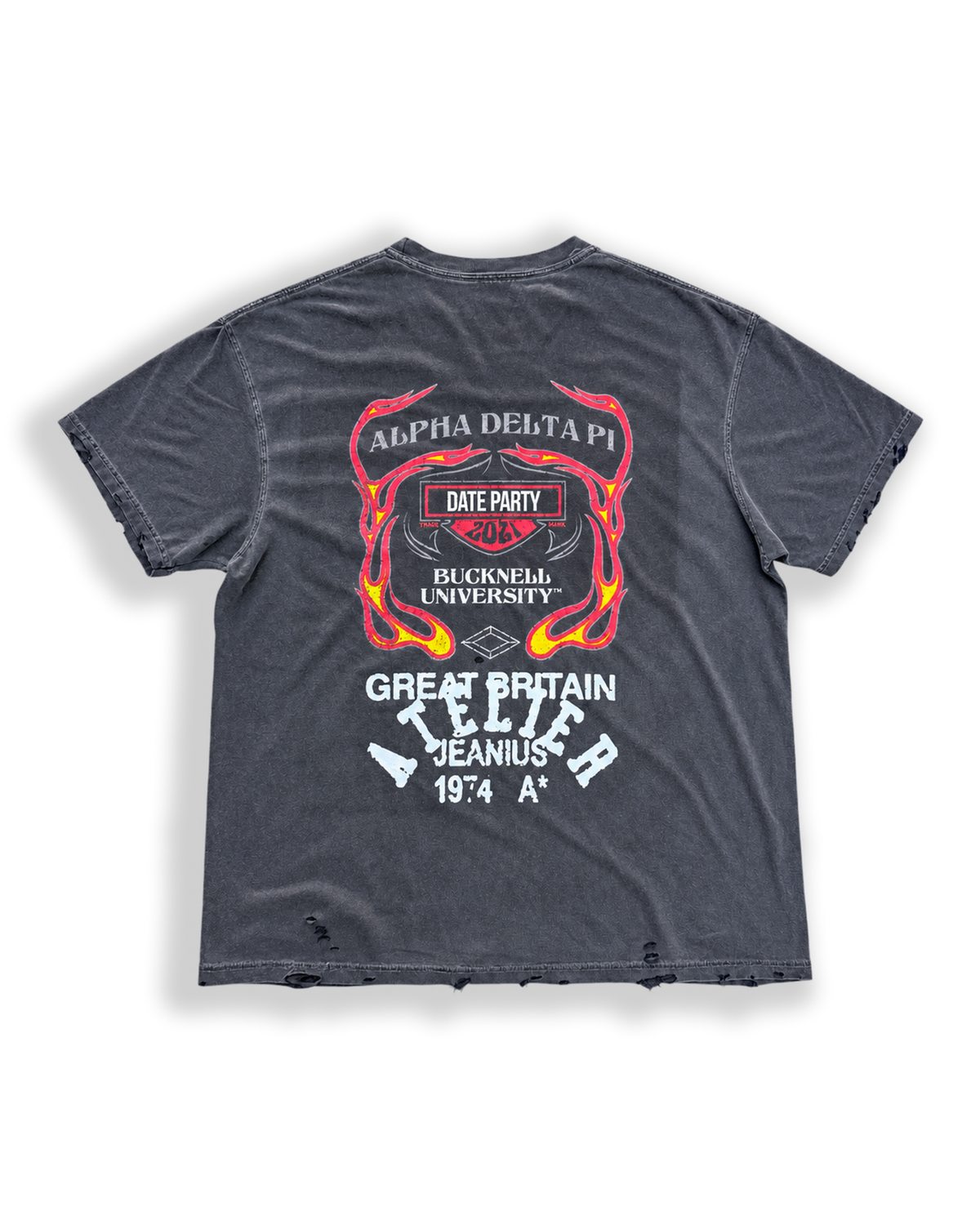 ONE OF ONE STAR POCKET T-SHIRT - Charcoal back