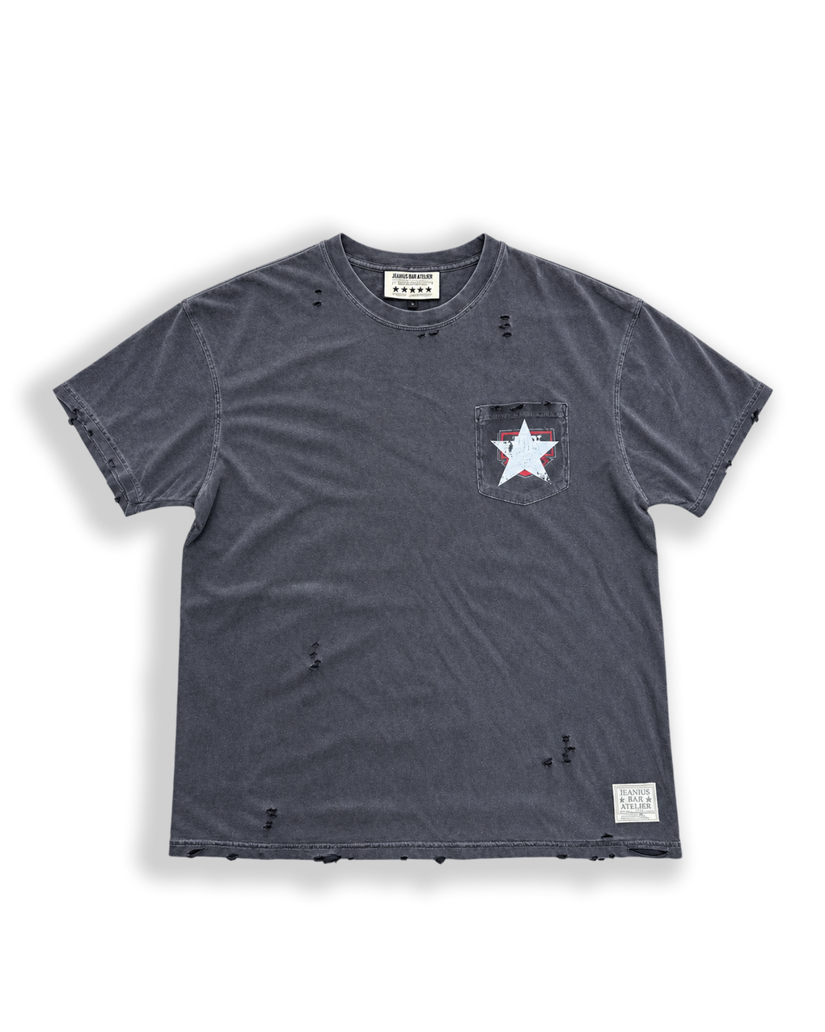 ONE OF ONE STAR POCKET T-SHIRT - Charcoal front