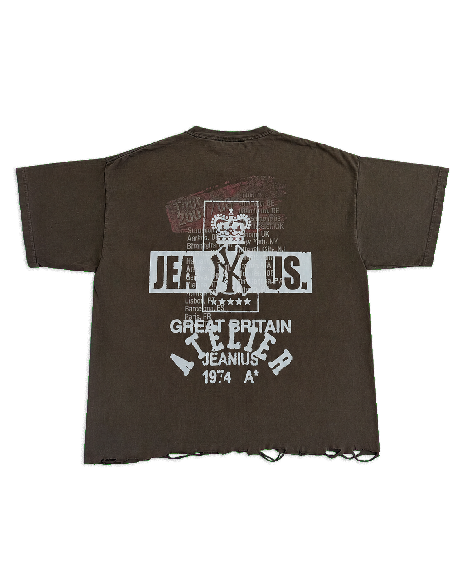 ONE OF ONE THE POLICE T-SHIRT - Brown back