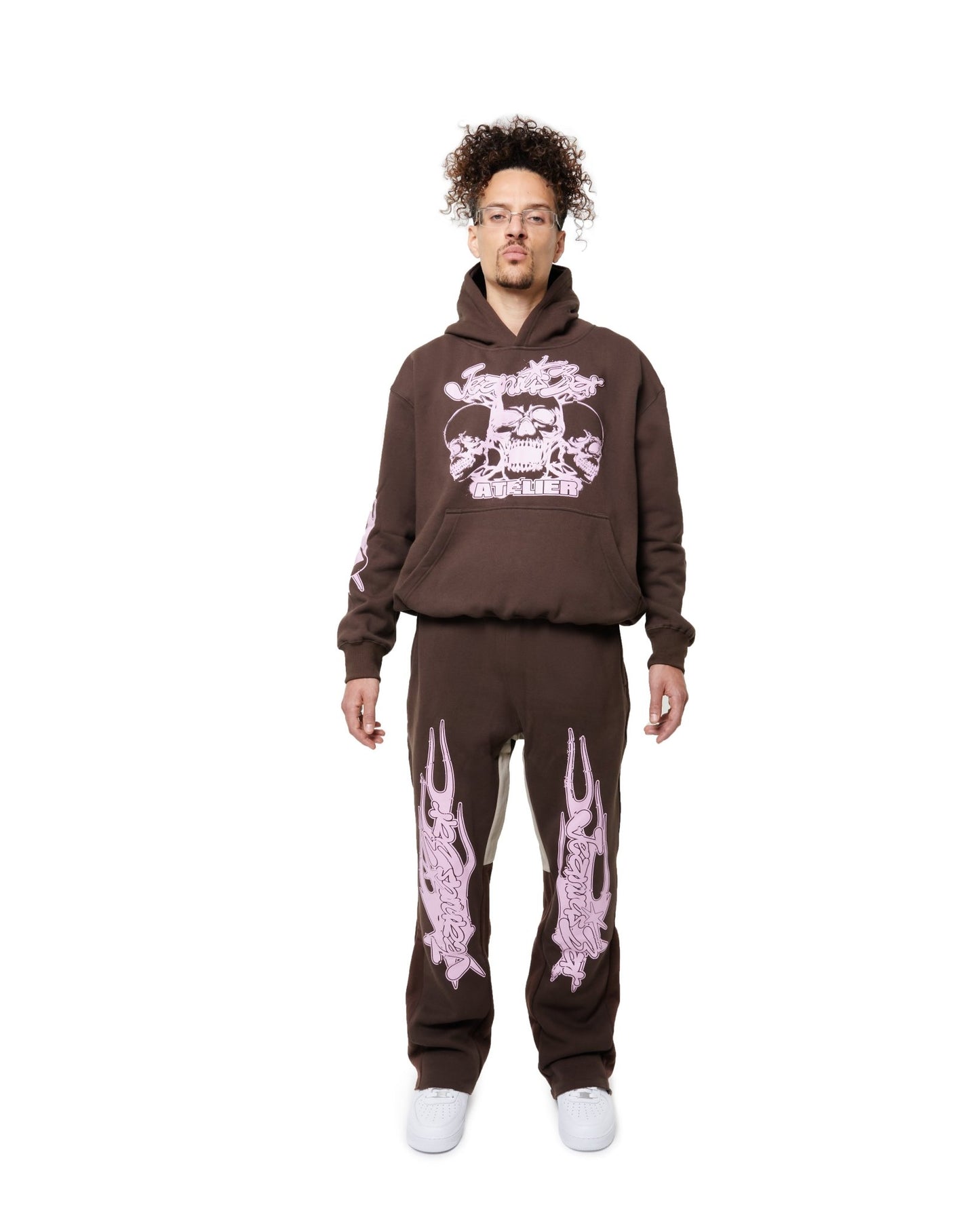 BROWN JEANIUS FLAME FLARE JOGGER - Jeanius Bar Atelier