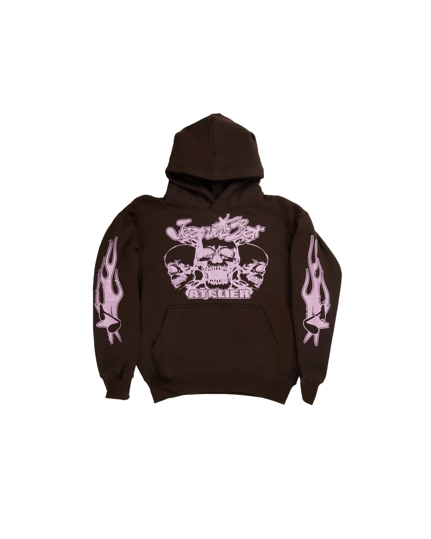 BROWN JEANIUS FLAME HOODIE - Jeanius Bar Atelier