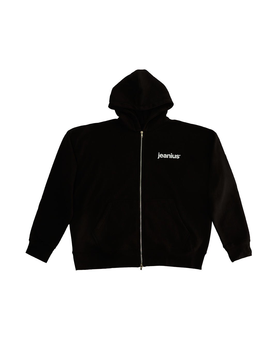 TEAM JEANIUS ZIP UP HOODIE BLACK - Jeanius Bar Atelier