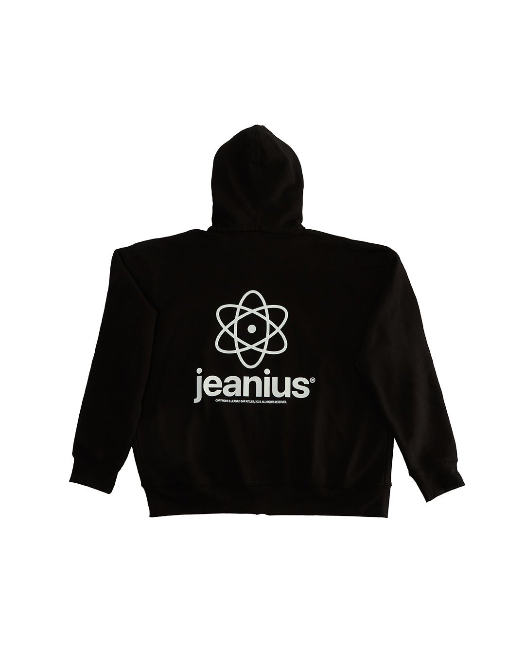 TEAM JEANIUS ZIP UP HOODIE BLACK - Jeanius Bar Atelier